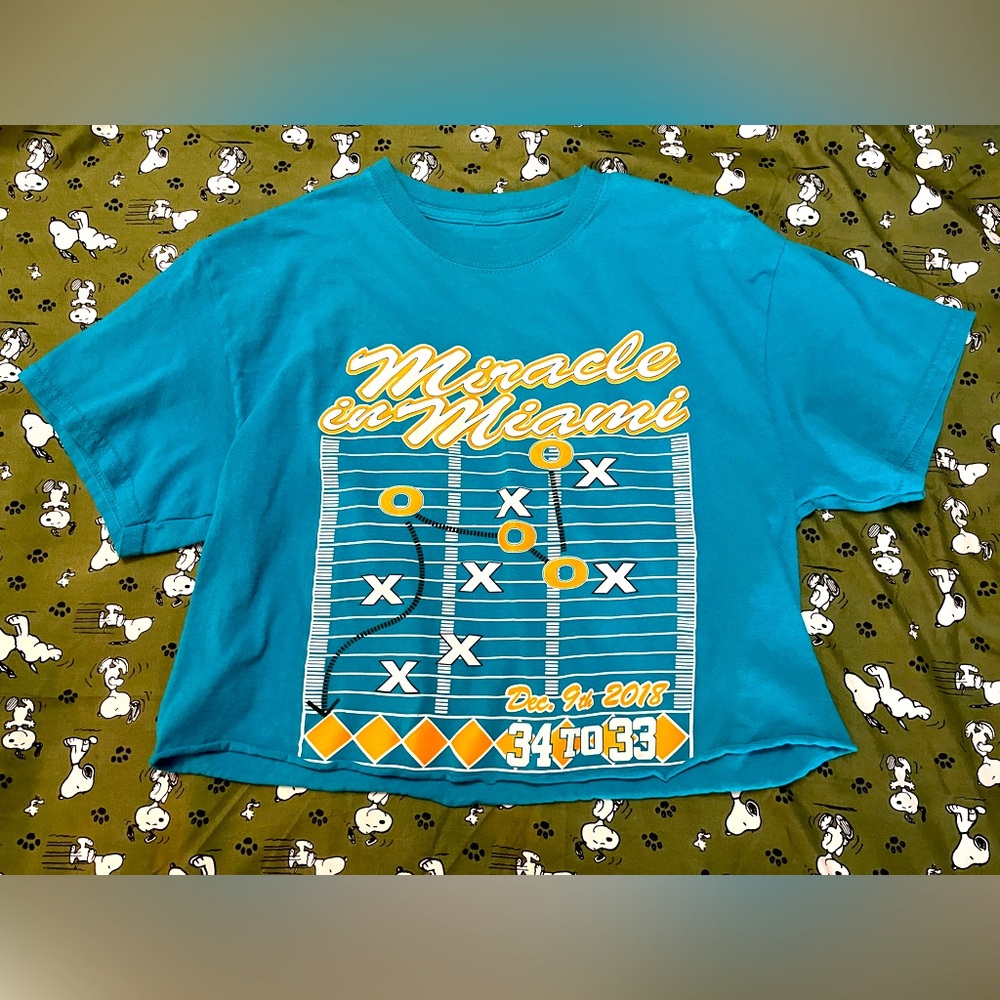 Miami Dolphins 2018 “Miracle in Miami” Cropped Tee